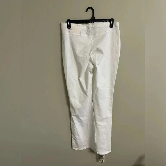 BDG Urban Outfitters Jeans Size 34 Ruched Dipped V Flare White Stretch Denim New - Picture 2 of 9